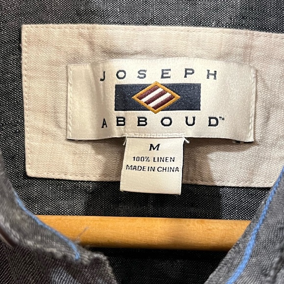100% Linen Mens Joseph Abboud Button Down size medium - Picture 4 of 10
